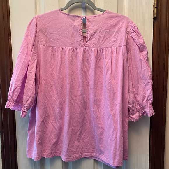 J. Crew Pintuck Cotton Blouse with Puff Sleeves - Picture 2 of 5